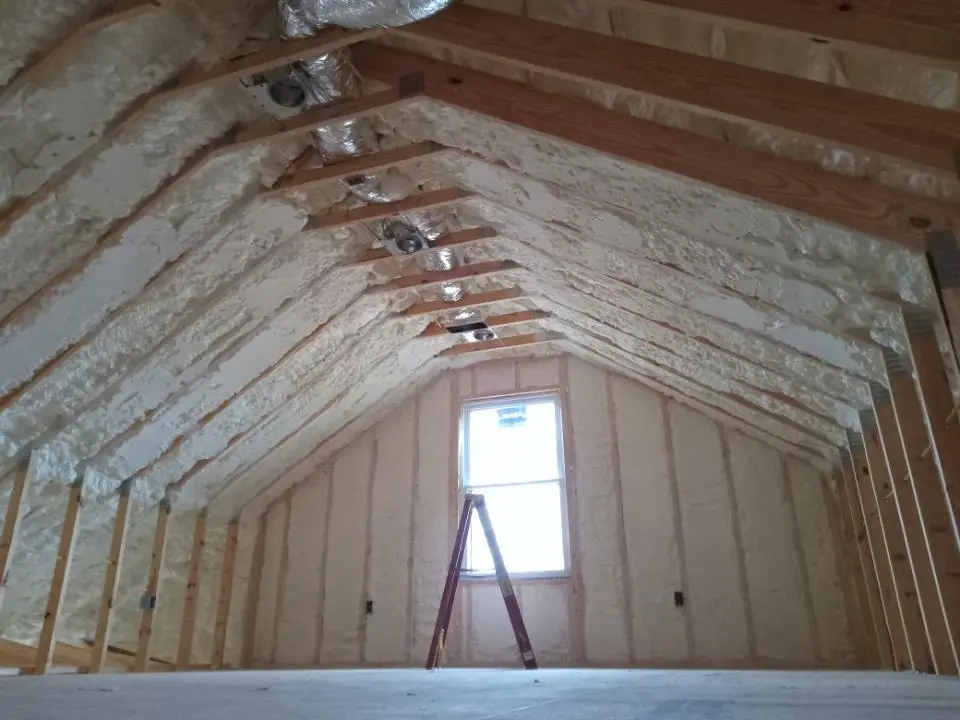 Spray foam roofing application for Crawl Space Insulation project in Yelm